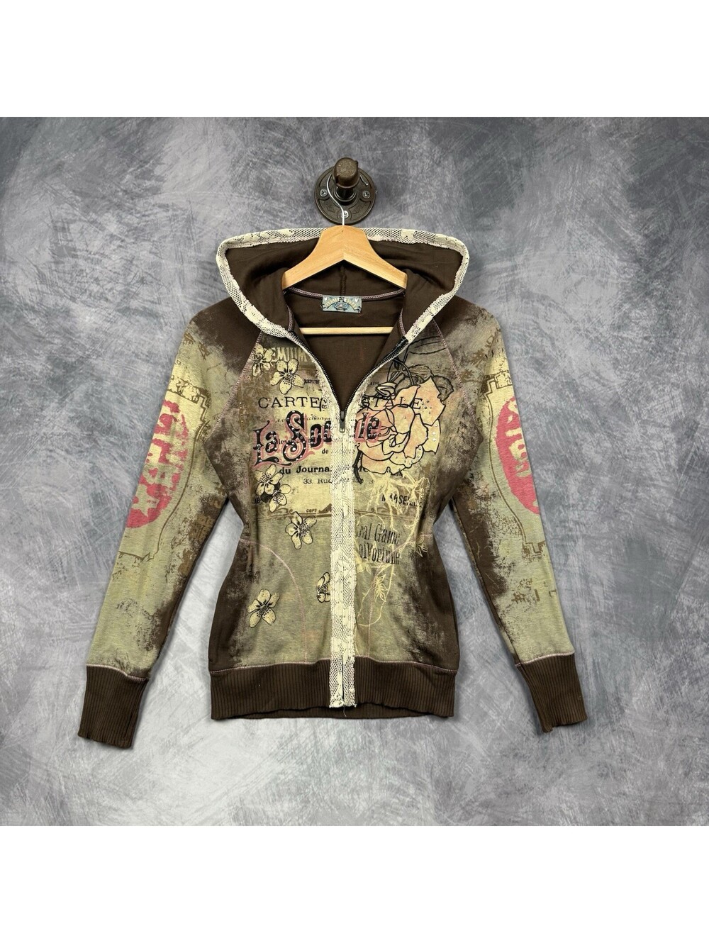Vanilla Sugar Women’s Hoodie Long Sleeve Graphic Print XS Brown